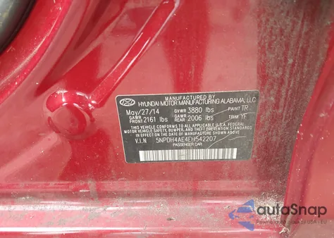 2014 Hyundai Elantra Se из США, поврежденный, VIN 5NPDH4AE4EH542207